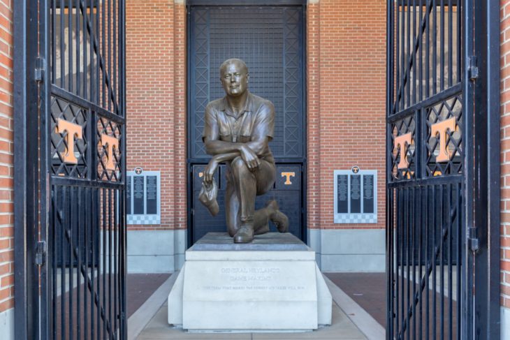 View of statue outside of Tennessee Vols Neyland Stadium